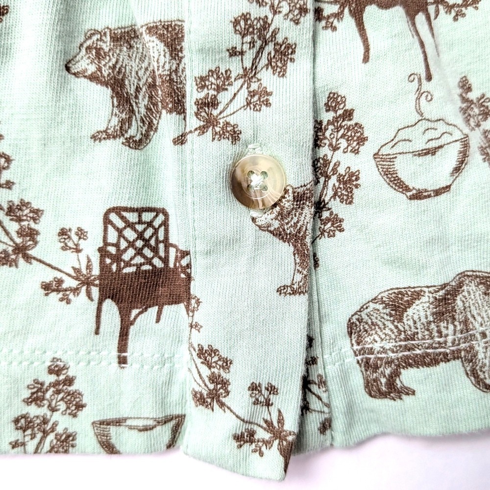 Kate Quinn Goldilocks Dress Organic Cotton Mint Green Brown Bears & Chairs 6-12M - Picture 9 of 10